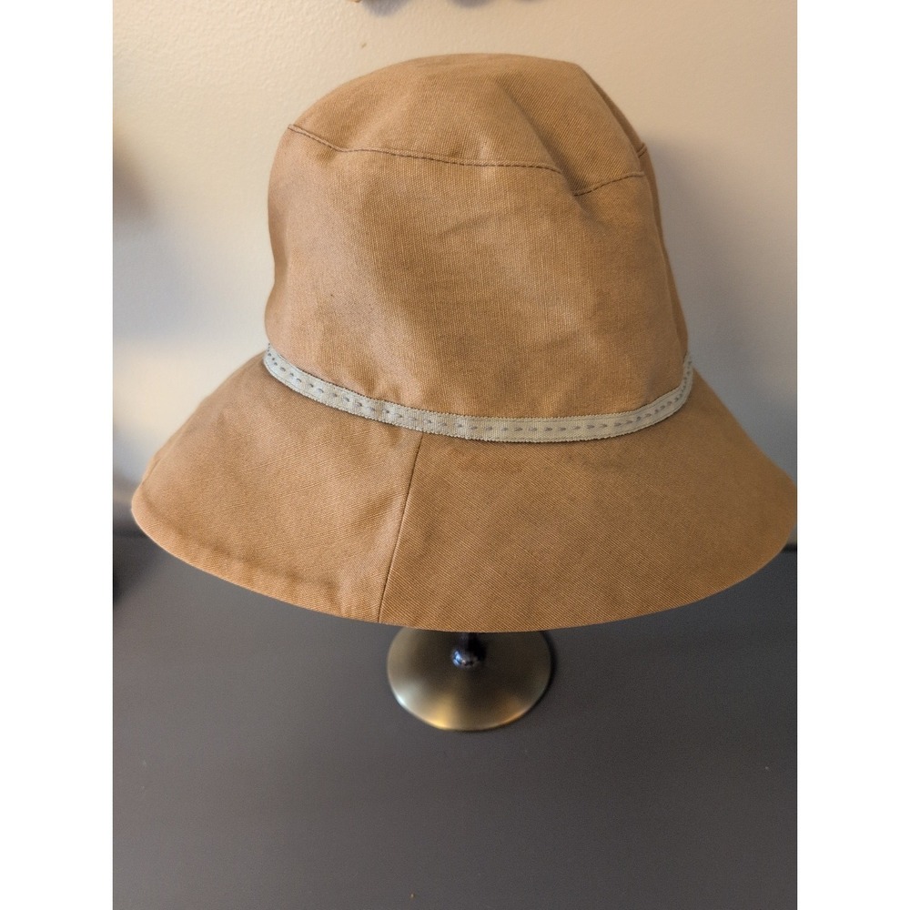 Wallaroo Sonoma Cotton Sun Bucket Hat Lining Tan Hidden Chin Strap Beach Nature - Picture 3 of 10
